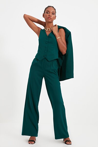 Trendyol Collection Pants - Green - Wide leg