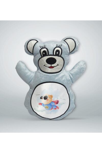 Bk Gift Gift Blue Teddy Bear Pillow with Cute Cute Cat and Dog Design-1