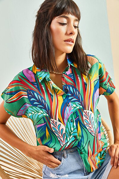 Bianco Lucci Női több mintás denevér ujjú viszkóz ing