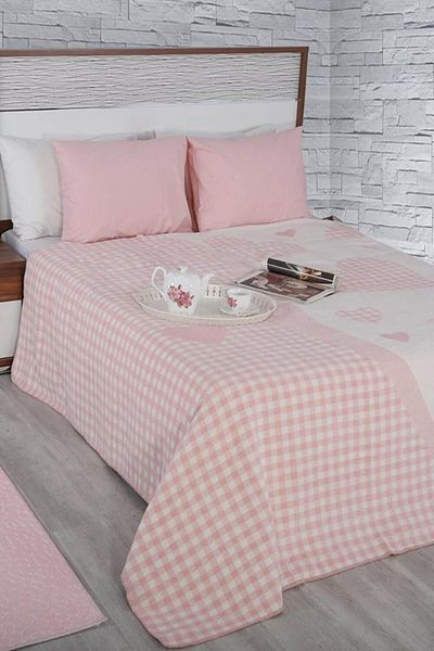 Dinarsu Cotton 200X220 Bella Pink Blanket Double Sided