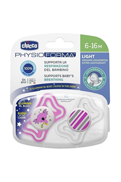 Chicco 6-16 Ay Pembe Physio Light Gece Parlayan Silikon Emzik 2'li