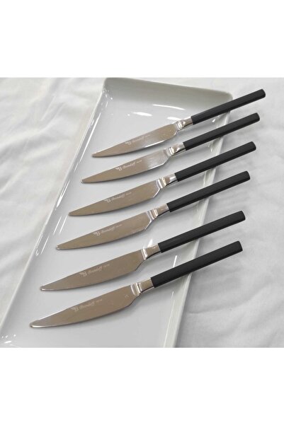 BRONDOFF Stayle Siyah Çelik 6 Adet Tatlı Bıçak