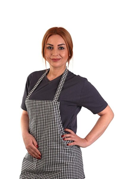 ESER İŞ GÜVENLİĞİ Eser - Pötikare Ön Önlük - Siyah Beyaz