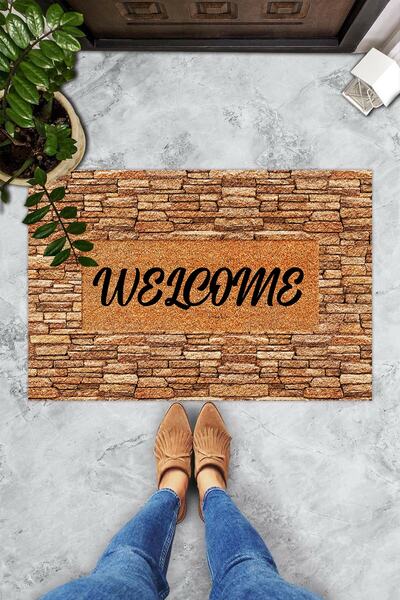 Evsebu Stone Patterned Welcome Decorative Door Mat