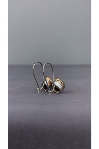 BEY SİLVER Sitrin Taşlı Otantik Kadın Gümüş Küpe