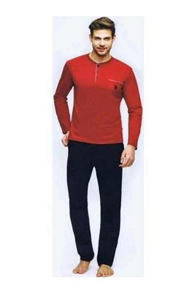 U.S. Polo Assn. 17384 Βαμβακερό Σετ Πιτζάμες Ανδρικό Μακρυμάνικο
