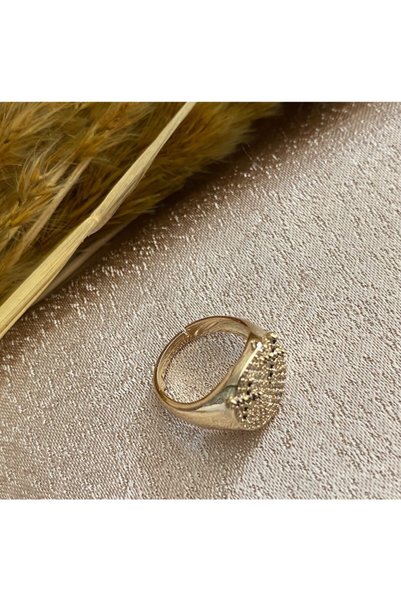 Markiz Takı Jewelled Cross Eye Ring - Adjustable