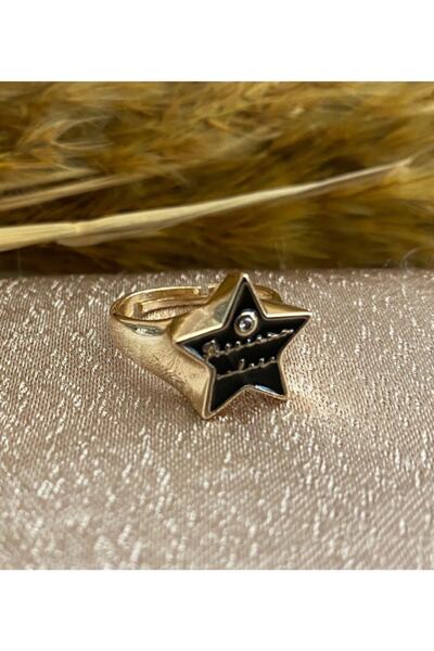 Markiz Takı حلقة نجمة سوداء قابلة للتعديل