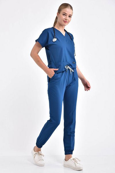 Owlet Medikal Costum din Lycra Albastru Petrol cu ​​picioare elastice - Uniforma de asistenta