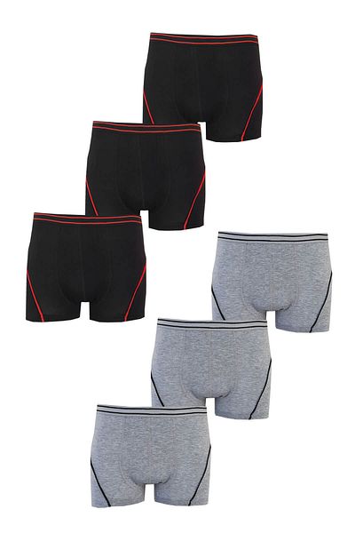 Tutku Set de 6 lenjerie de corp boxer din bumbac Lycra pentru băieți