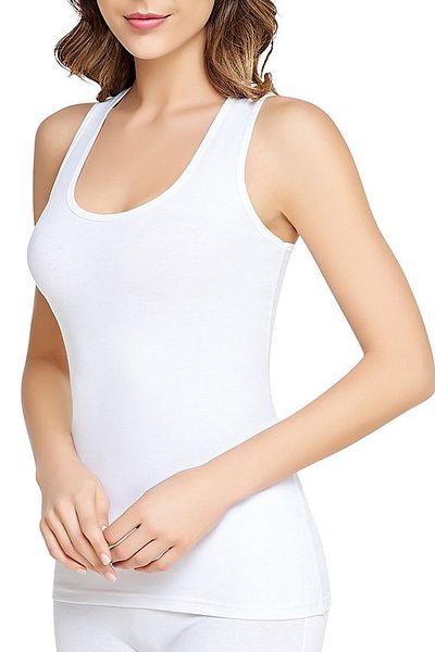 Tutku Tricou de damă cu bretele late din elastan alb - single