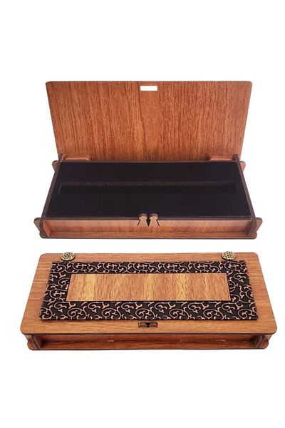 Mucize Sepeti Wooden Leather Pencil Case with Sponge