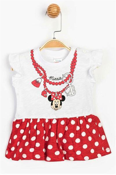 Minnie Mouse Lisanslı Kız Bebek Elbise