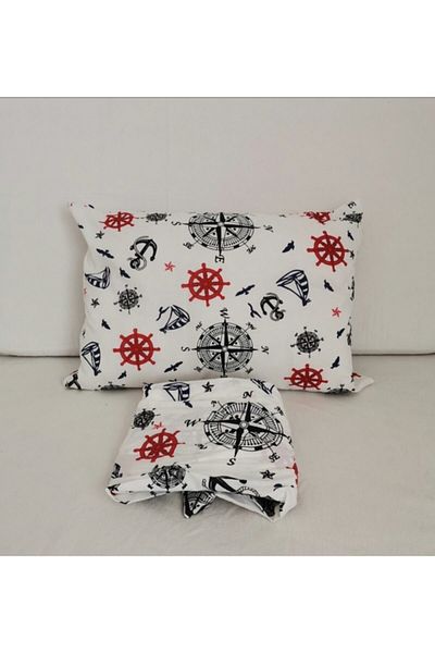 mihriban Single Sailor Patterned Elastic Sheet Set