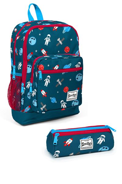 Coral High Kids Adalinhome Astronaut Patterned Four Compartment Bag Set of 2 23116 Set06
