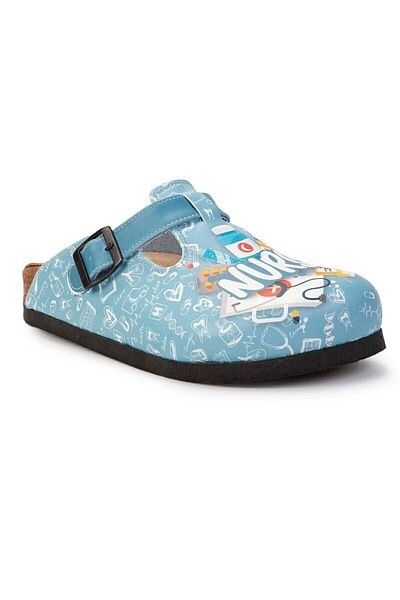 Sabomar Hogu's Mottive Blue Nurse Themed Women's Clogs