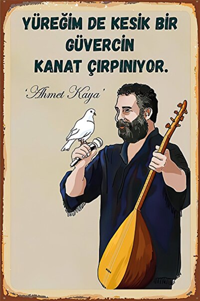 Hayal Poster Ahmet Kaya 007 Retro Ahşap Poster