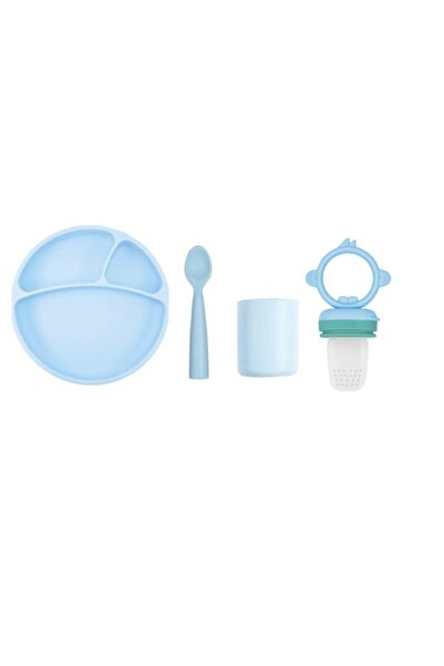 OiOi Mavi Silikon Mega Bebek Beslenme Set