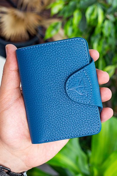 Garbalia Πορτοφόλι Unisex Blue Petrol - Γνήσιο δέρμα με πρόσθετη θήκη για κάρτα