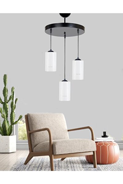 Etsylight Dora White Glass 3 Salon Avize