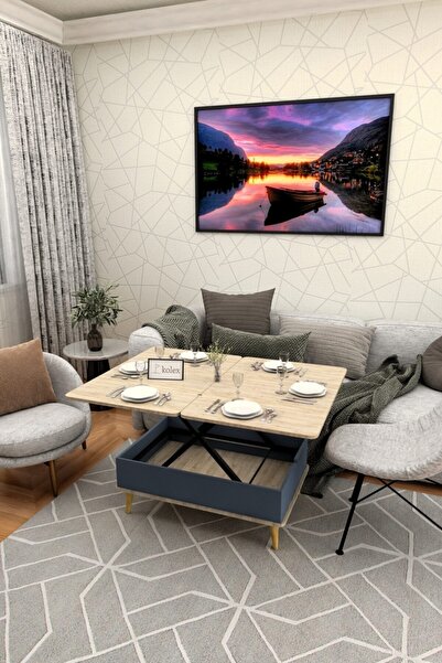 kolexonline Desensiz 3 Kademeli Akıllı Sihirli Sehpa Alaska Antrasit Renk