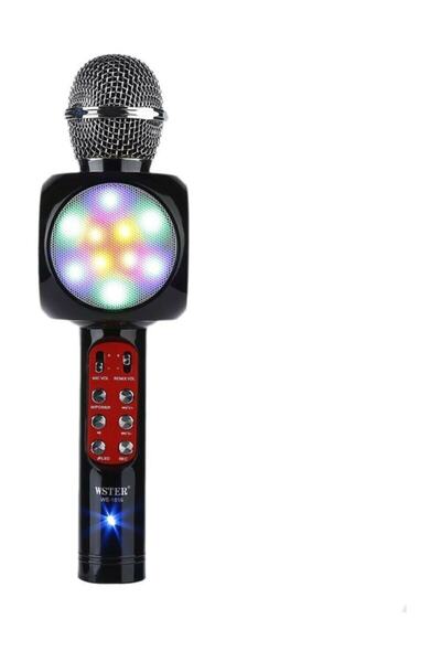 SIGHTZER Ws1816 Bluetooth Hoparlör Led Işıklı Karaoke Mikrofon Siyah