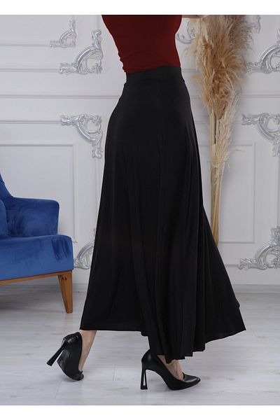 Gül Moda Black Long Skirt with Elastic Waist G029-5