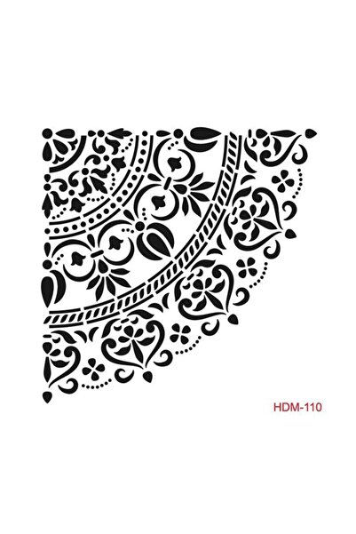Cadence Mandala Köşe Stencil Hdm110 Home Dekor Stencil 25x25