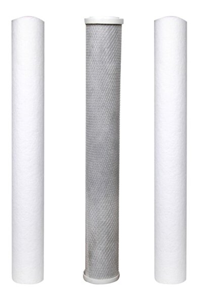 SULOOK Su Arıtma 20 Inch 5 Micron Tortu + B. Aktif Karbon + Tortu Filtre