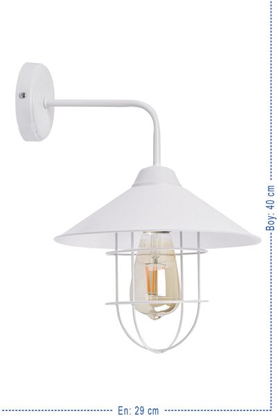 özpolataydınlatma White Sconce with Cocoon Hat