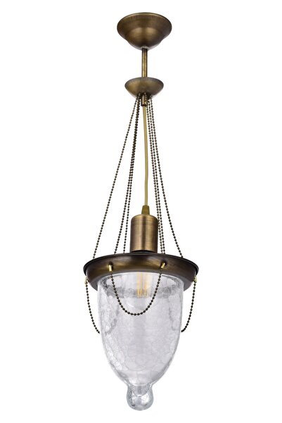 özpolataydınlatma Venedik Tekli Sarkıt Avize Şeffah Camlı (eskitme)