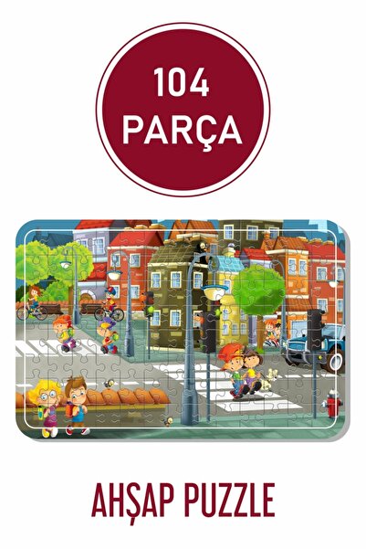 Baskı Atölyesi Sokakta Gezinti 104 Parça Ahşap Puzzle