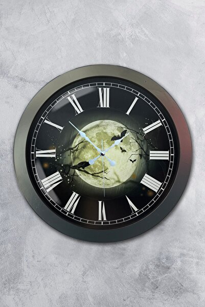 Kasva Concept هدية ساعة حائط معدنية ليلية مقاس 36 سم من أنثراسايت