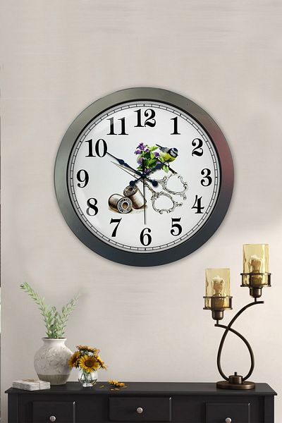 Kasva Concept Gift 36 cm Black Metal Tailor Wall Clock