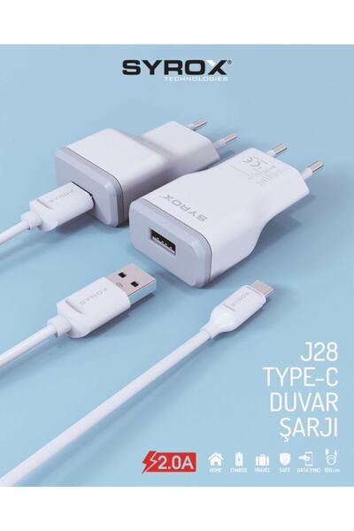 Syrox Hızlı Şarj Type-c Usb-c Duvar Şarj Aleti 2.0a Syx-j28 8681569605381