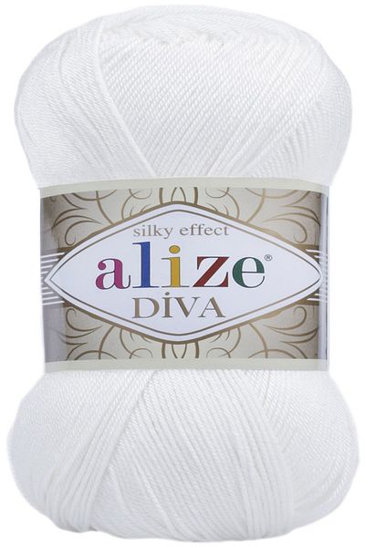 Alize Di̇va 55 White Microfiber Ip 100Gr. Single