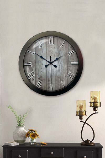 Kasva Concept Gift 36 cm Black Metal the Wall Wall Clock