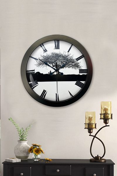 Kasva Concept 36 cm Black Metal Wall Clock Wall Clock
