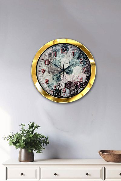 Kasva Concept Gift 36 cm Gold Metal Intuitive Wall Clock