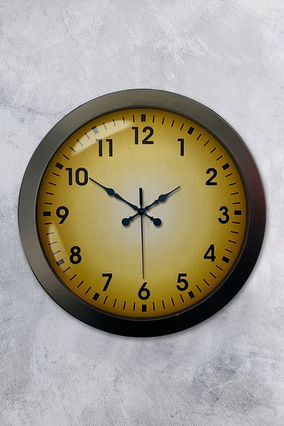 Kasva Concept Gift 36 cm Black Metal Yellow Wall Clock