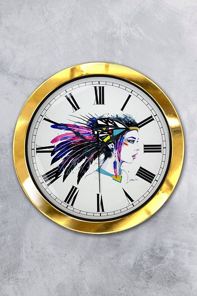 Kasva Concept 36 cm Gold Metal Art Work Wall Clock