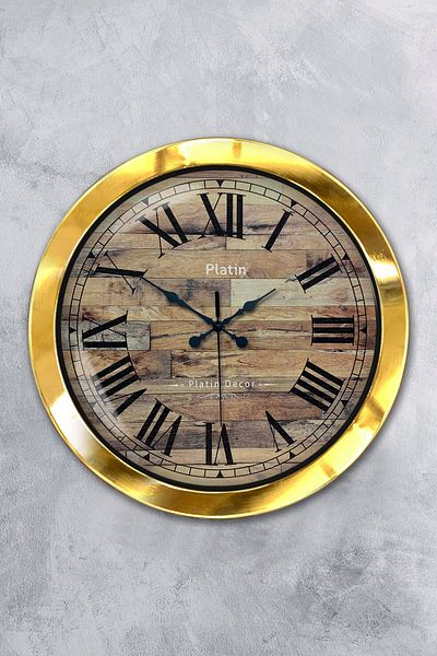 Kasva Concept Gift 36 cm Gold Metal Misaf Wall Clock