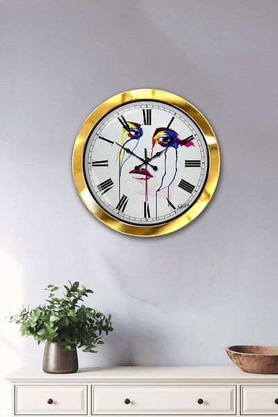 Kasva Concept Gift 36 cm Gold Metal Character Wall Clock