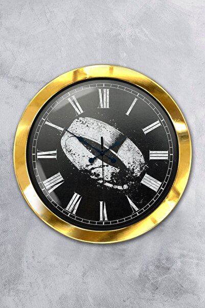 Platin Saat Δώρο Ρολόι τοίχου με χρυσό μεταλλικό δαχτυλίδι 36 εκ