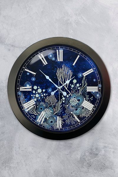 Kasva Concept Gift 36 cm Black Metal Design Wall Clock