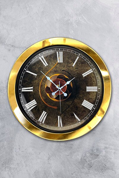 Platin Saat هدية ساعة حائط مطبخ معدنية ذهبية مقاس 36 سم