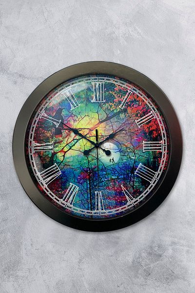 Kasva Concept Gift 36 cm Black Metal Pattern Wall Clock