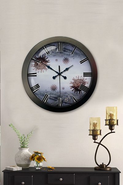Kasva Concept Gift 36 cm Black Metal New World Wall Clock