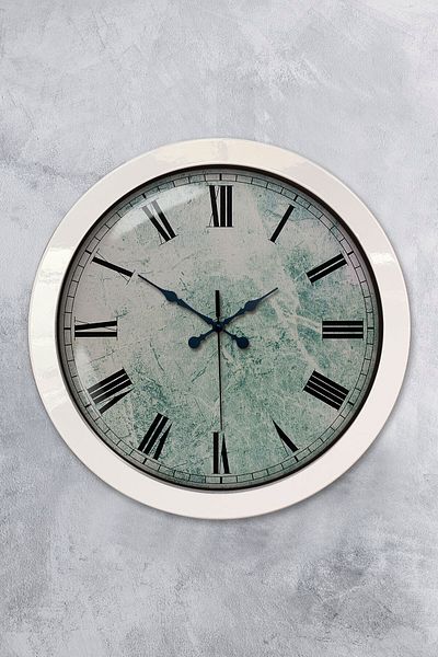 Kasva Concept Gift 36 cm White Metal Roman Numeral Wall Clock