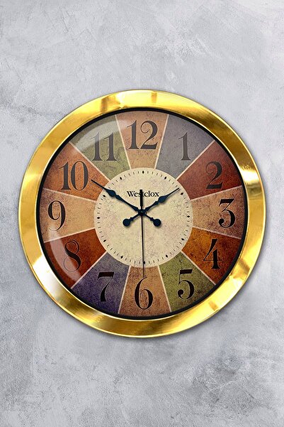 Platin Saat هدية ساعة حائط ويستكلوكس معدنية ذهبية مقاس 36 سم
